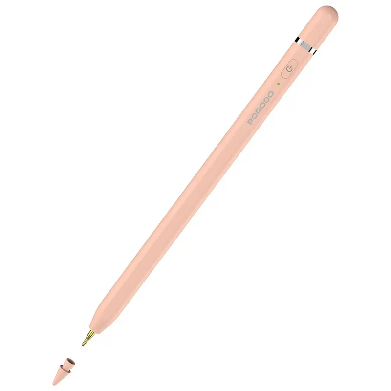 Porodo Smart Stylus Pen for iPad - Pink - قلم الكتروني - لجميع انواع الاجهزة - مغناطيس - كفالة 12 شهر