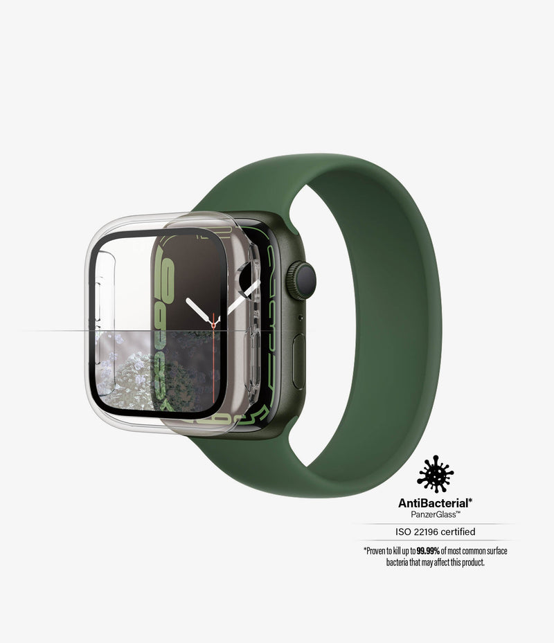 PanzerGlass Full Body Apple Watch Series 7/8/9 - 45mm - Transparent - حماية شاشة + كفر لساعة ابل ووتش - بانزر جلاس - عالية الجودة مقاومة للكسر