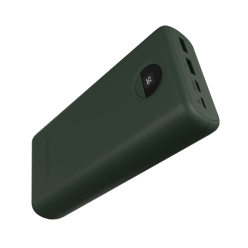 Powerology 30000 mAh High-Capacity Power Green [O] بطارية متنقلة - باورولوجي - سعة 30 الف - 3 منافذ للشحن السريع