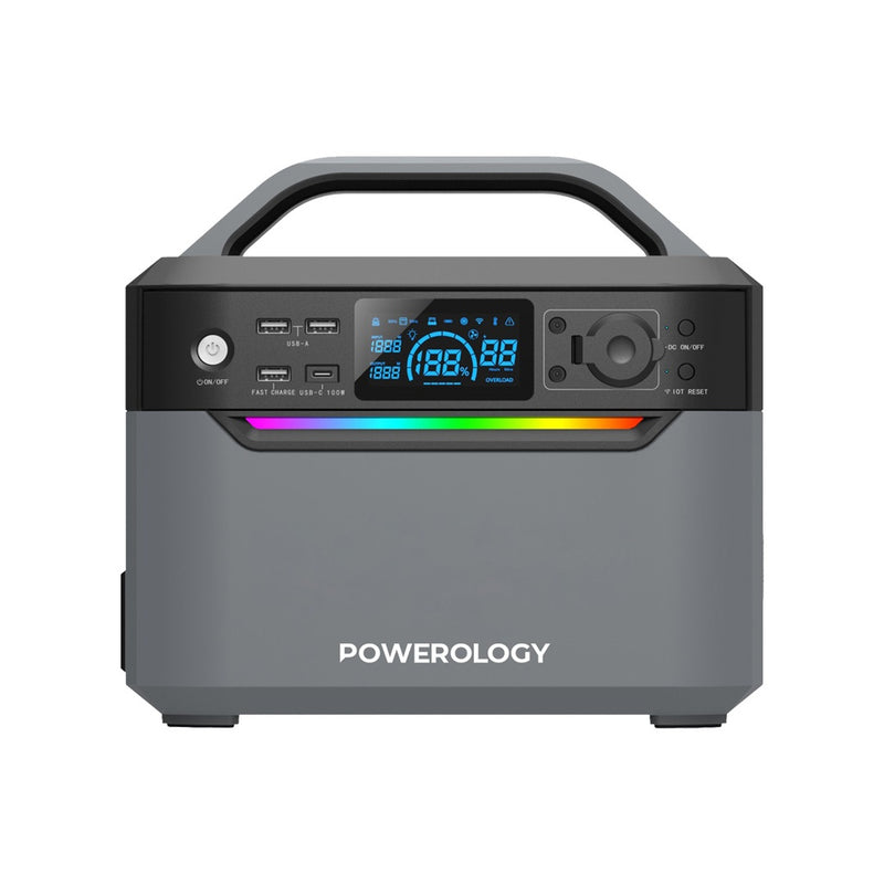 Powerology 120000mAh 600W Dual AC Socket Power Generator [O] - مولد طاقة محمول + بطارية متنقلة - متعدد الاستخدامات بمدخل للطاقة الشمسية