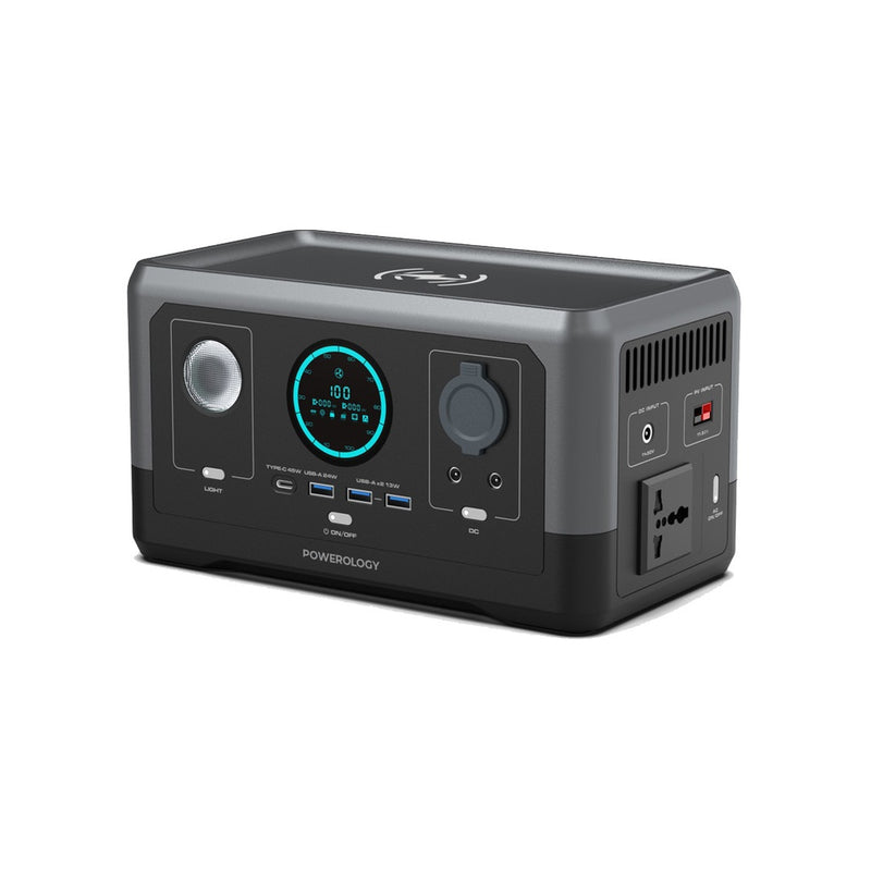 Powerology 76800mAh 300W Solar Input Portable Generator [O] - مولد طاقة محمول + بطارية متنقلة - متعدد الاستخدامات بمدخل للطاقة الشمسية