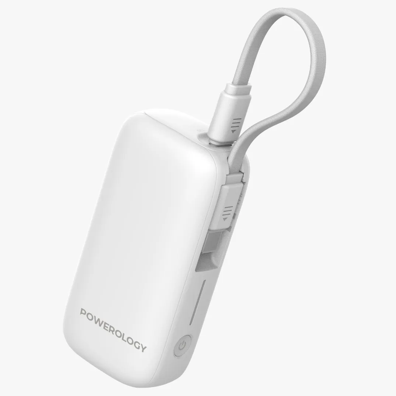 Powerology 5000mAh Power Bank - بطارية متنقلة - باورولوجي - سعة 5000 - سلك شاحن تايب سي - كفالة 24 شهر