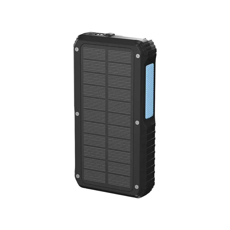 Powerology 20000mAh Solar Wireless Charging Power Bank - Black [O] - بطارية متنقلة - باورولجي - سعة 20 آلاف ملي امبير - فلاش مضيئ - مع سلك شاحن تايب سي - قوة 20 واط - شحن لاسلكي بقوة 15 واط - كفالة 18 شهر