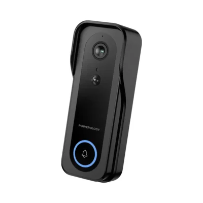 Powerology Smart Doorbell Camera - Black [O] - جرس باب لاسلكي + كاميرا - باورلوجي
