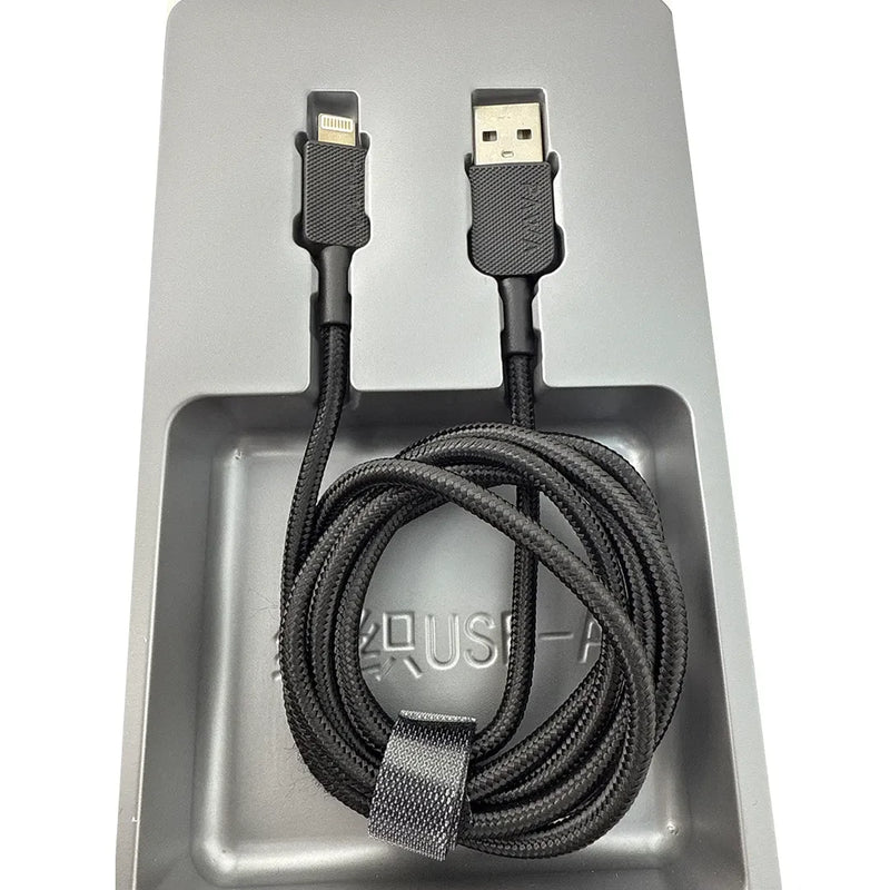 PAWA USB to Lightning Charging Cable - 1.2m - Black - سلك شحن ايفون - باوا - طول 1.2 سم - كفالة 24 شهر