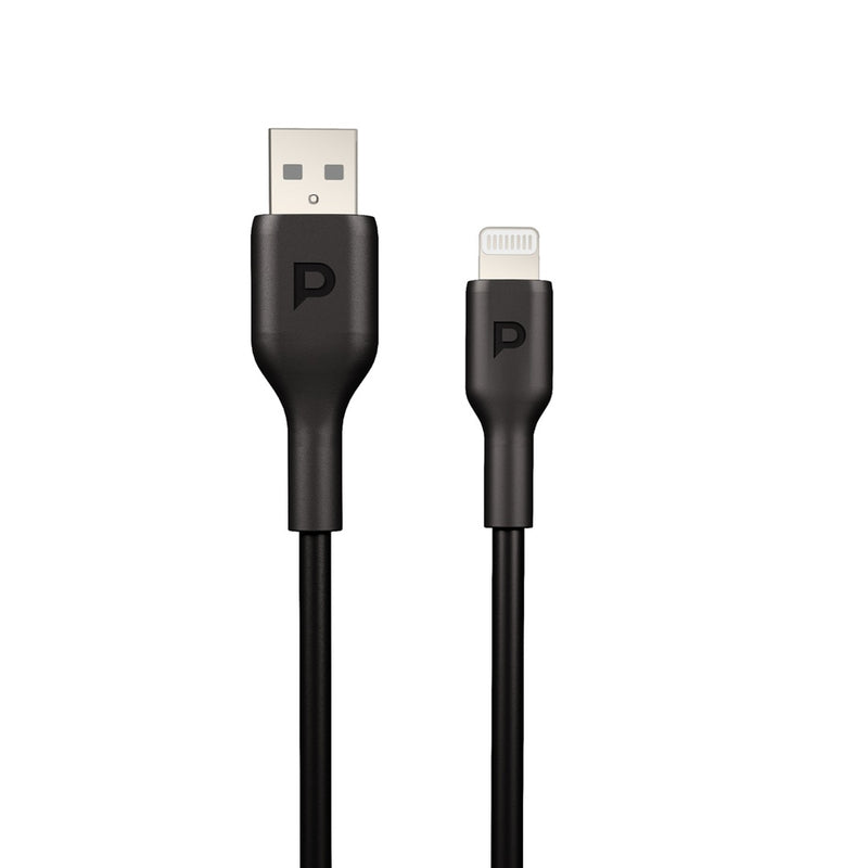 Powerology PVC Mfi Cable USB-A to Lightning 1.2M - Black - سلك شحن ايفون - باورولوجي - 1.2 سم - كفالة 12 شهر