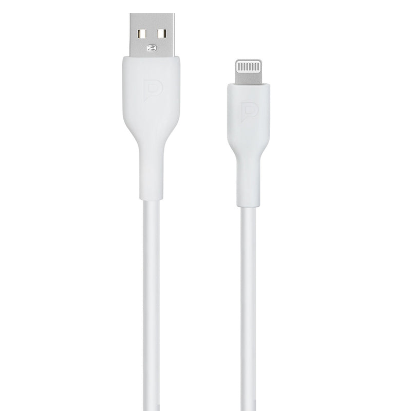 Powerology PVC Mfi Cable USB-A to Lightning 1.2M - White - سلك شحن ايفون - باورولوجي - 1.2 سم - كفالة 12 شهر