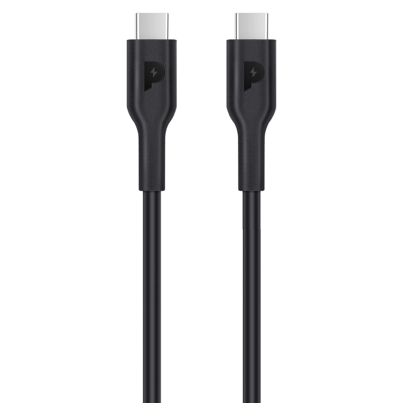 Powerology Type-C to Type-C Fast Charging Cable - سلك شحن - باورولوجي - تايب سي الي تايب سي - قوة 100 واط - طول 2 متر - كفالة 12 شهر