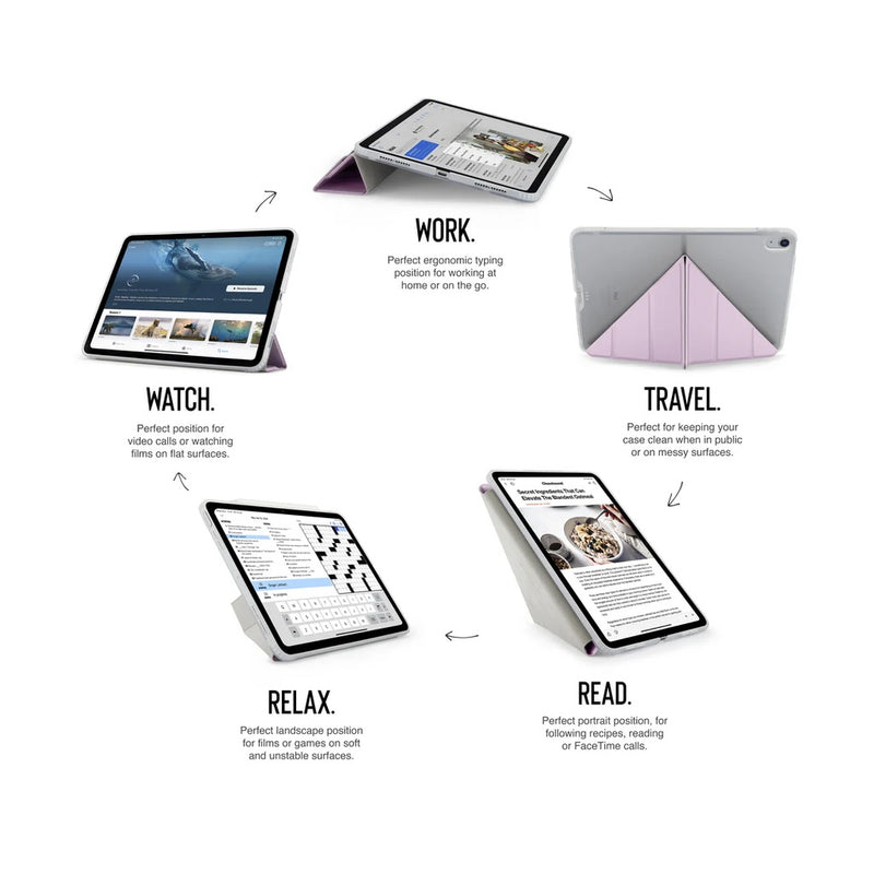 Pipetto Origami No.1 Case for iPad Air 11" 2024 (Mettalic Purple) [C] - كفر ايباد + ستاند + مكان للقلم
