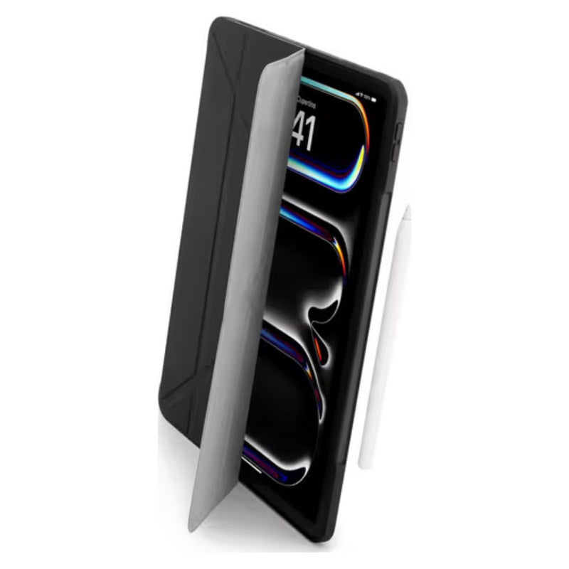 Pipetto Origami No.4 Slim Folio Case for iPad Pro 11" 2024 (Black) [C] - كفر ايباد + ستاند + مكان للقلم