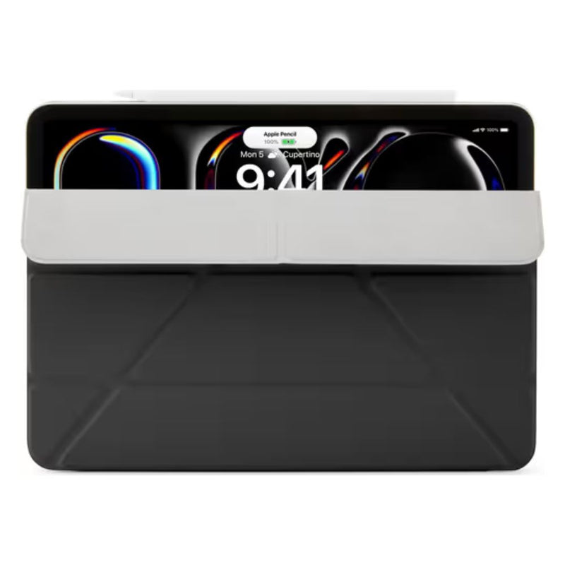 Pipetto Origami No.4 Slim Folio Case for iPad Pro 11" 2024 (Black) [C] - كفر ايباد + ستاند + مكان للقلم