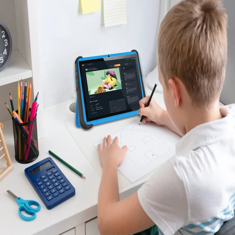 Porodo 10.1" Kids Android Tablet - Blue - تابلت اطفال - يدعم 2 شريحتين اتصال + ميموري - برودو