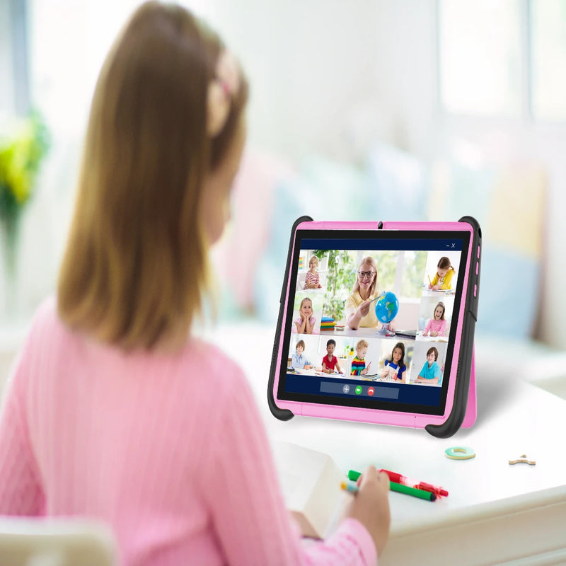 Porodo 10.1" Kids Android Tablet - Pink  تابلت اطفال - يدعم 2 شريحتين اتصال + ميموري - برودو