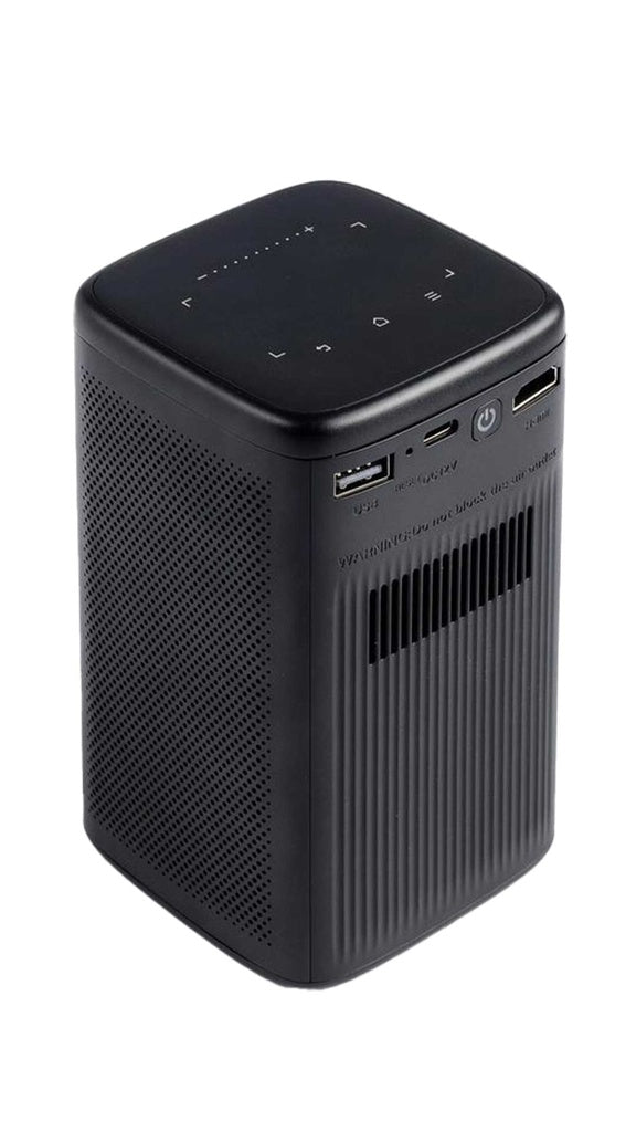 Porodo Protable DLP Projector Wireless Mirroring for IOS And Android - Black [O] - بروجكتور متنقل - بورودو - بطارية تدوم حتى 3 ساعات + ستاند - كفالة 24 شهر