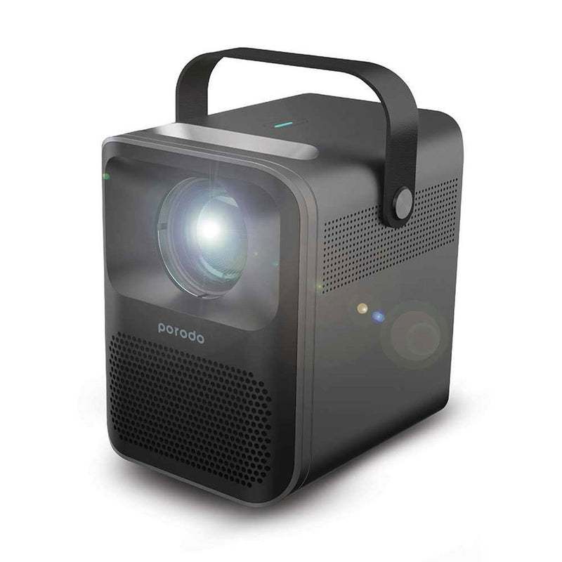 Porodo Full HD Portable Projector - Black - بروجكتور متنقل - بطاريه تدوم حتى 3 ساعات - بورودو - كفالة 24 شهر