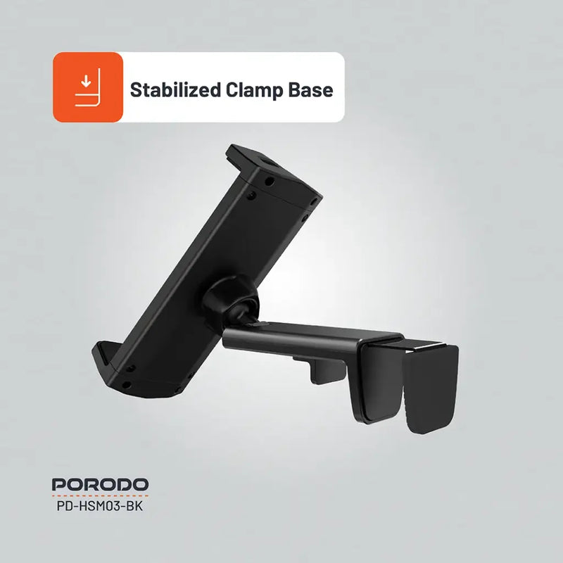 Porodo HS03 Universal Adjustable Tablet & Phone Mount - Black - ستاند مكتبي - بورودو - متعدد الاوضاع - جميع انواع الايباد