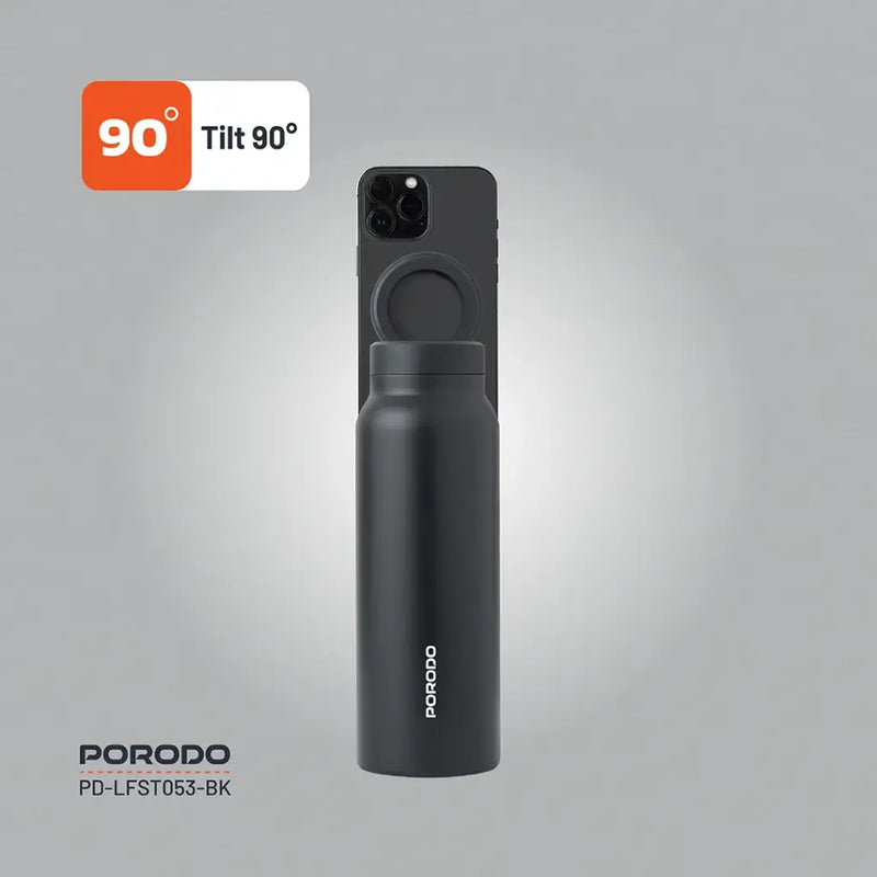 Porodo Lifestyle Magnetic Mount Water Bottle - 700ml - Black [O] - مطارة حافظة للحرارة - ستاند ماغ سيف - بورودو