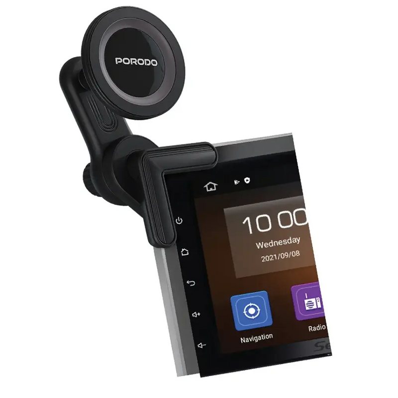 Porodo Magnetic Screen Mount - Black - ستاند سيارة - مناسب لجميع انواع الاجهزة - مغناطيس - متوافق مع شاشة السيارة