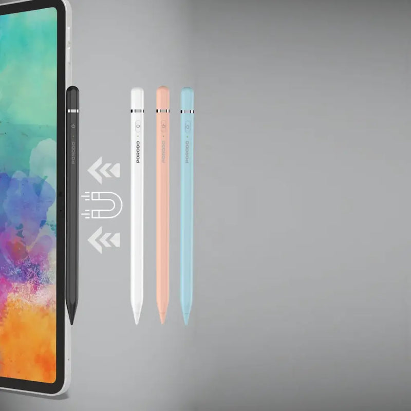 Porodo Smart Stylus Pen for iPad - Blue - قلم الكتروني - لجميع انواع الاجهزة - مغناطيس - كفالة 12 شهر