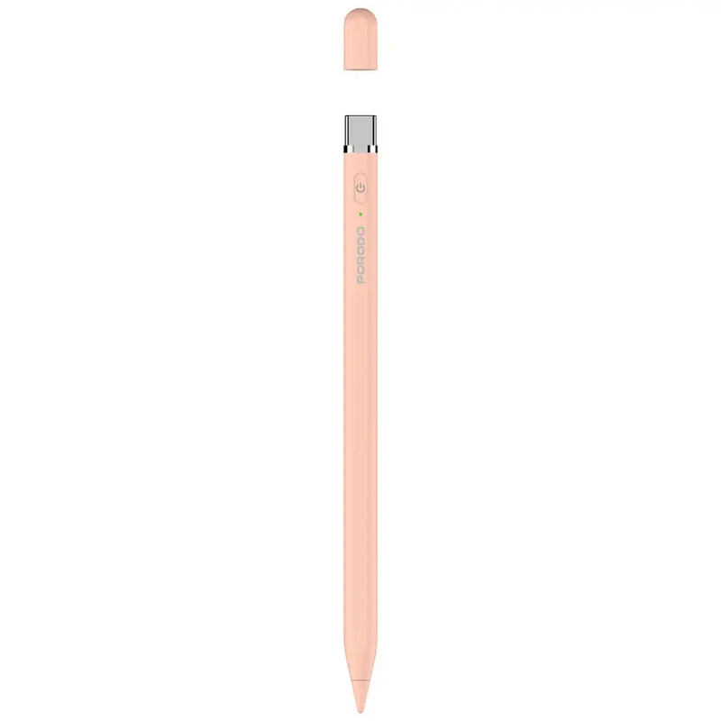 Porodo Smart Stylus Pen for iPad - Pink - قلم الكتروني - لجميع انواع الاجهزة - مغناطيس - كفالة 12 شهر