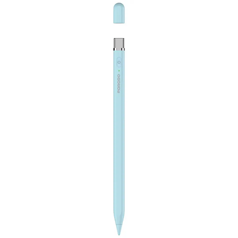 Porodo Smart Stylus Pen for iPad - Blue - قلم الكتروني - لجميع انواع الاجهزة - مغناطيس - كفالة 12 شهر