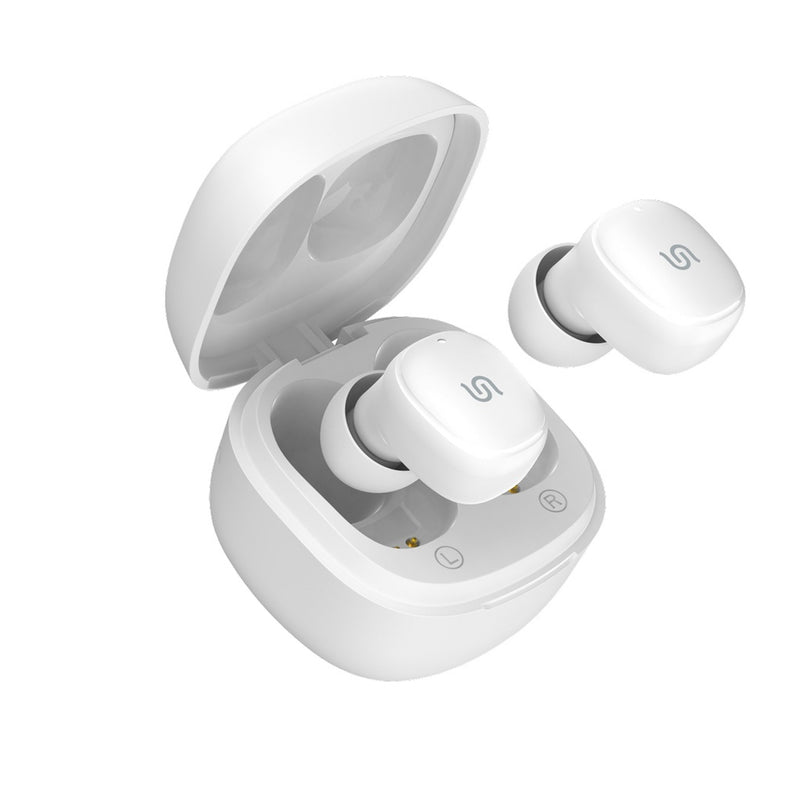 Porodo Soundtec Super Mini and Lightweight OVP,ESD supported TWS Earbuds - White - سماعة بورودو - بلوتوث - كفالة 24 شهر