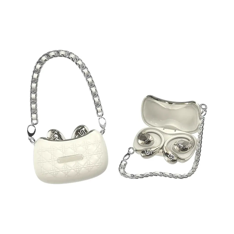 Porodo Soundtec Hand Bag ENC Earbuds - Biege - سماعة بورودو - بلوتوث - تصميم جنطه نسائيه - كفالة 24 شهر
