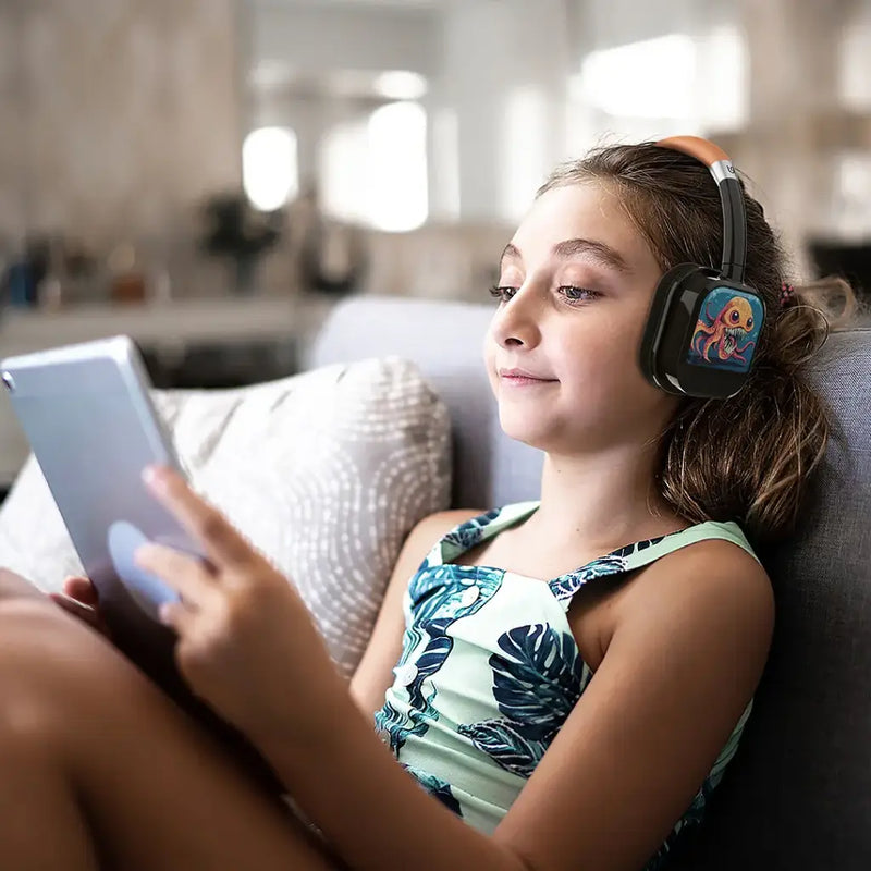 Porodo Soundtec Yotowave Kids Wireless Headphone - Orange/Black - سماعة رأس بلوتوث - للأطفال - بورودو - كفالة 24 شهر