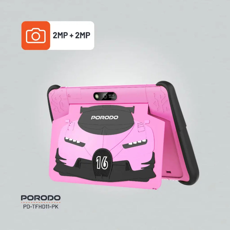 Porodo 10.1" Kids Android Tablet - Pink  تابلت اطفال - يدعم 2 شريحتين اتصال + ميموري - برودو