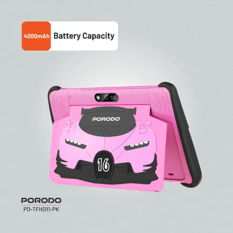 Porodo 10.1" Kids Android Tablet - Pink  تابلت اطفال - يدعم 2 شريحتين اتصال + ميموري - برودو