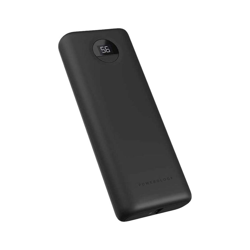 Powerology Compact Power Bank 20000mAh PD 30W Black [O] - بطارية متنقلة سعة 20 الف - شاشة رقمية - قوة 30 واط - باورولوجي - كفالة 24 شهر