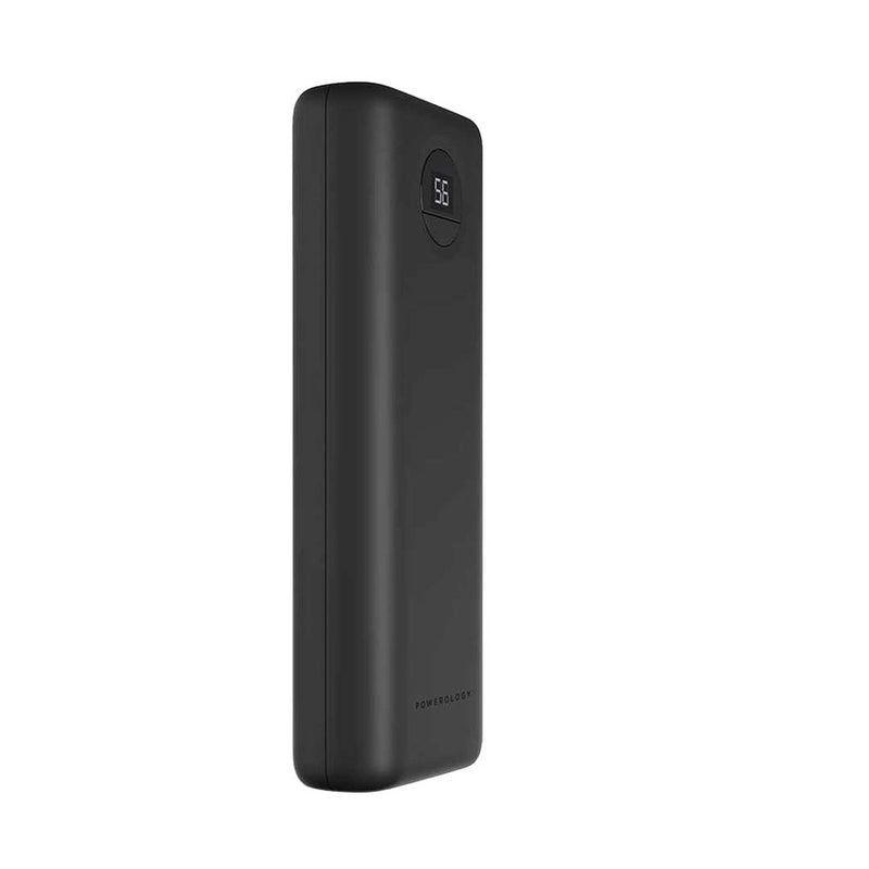 Powerology Compact Power Bank 20000mAh PD 30W Black [O] - بطارية متنقلة سعة 20 الف - شاشة رقمية - قوة 30 واط - باورولوجي - كفالة 24 شهر