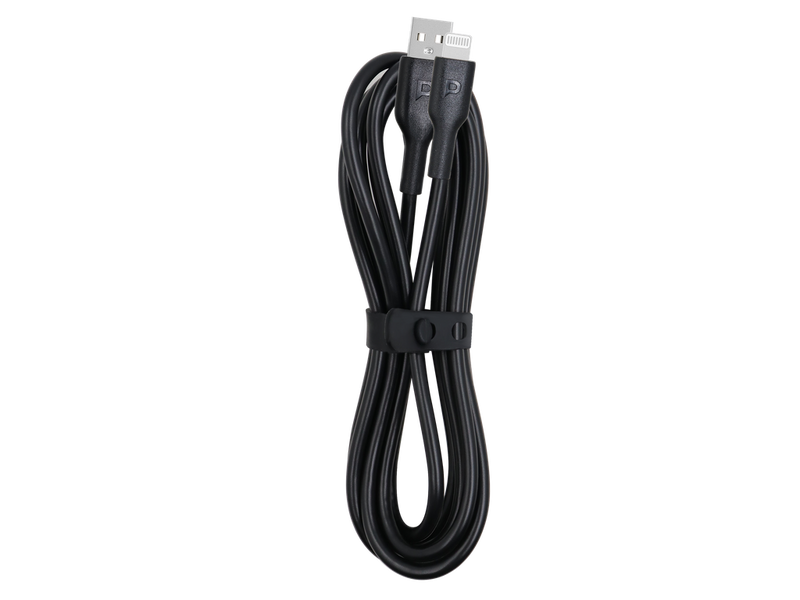 Powerology PVC Mfi Cable USB-A to Lightning 1.2M - Black - سلك شحن ايفون - باورولوجي - 1.2 سم - كفالة 12 شهر