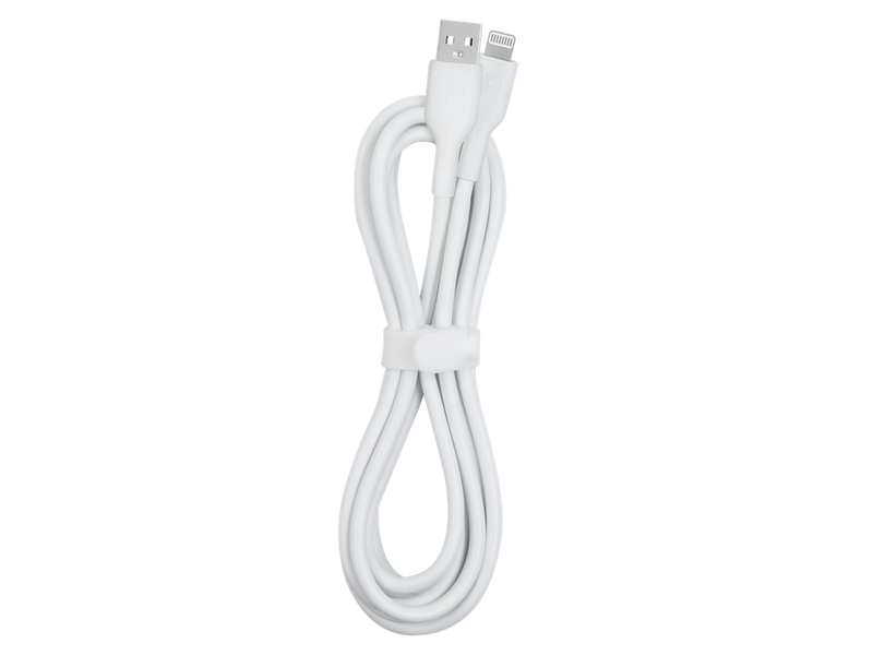 Powerology PVC Mfi Cable USB-A to Lightning 1.2M - White - سلك شحن ايفون - باورولوجي - 1.2 سم - كفالة 12 شهر