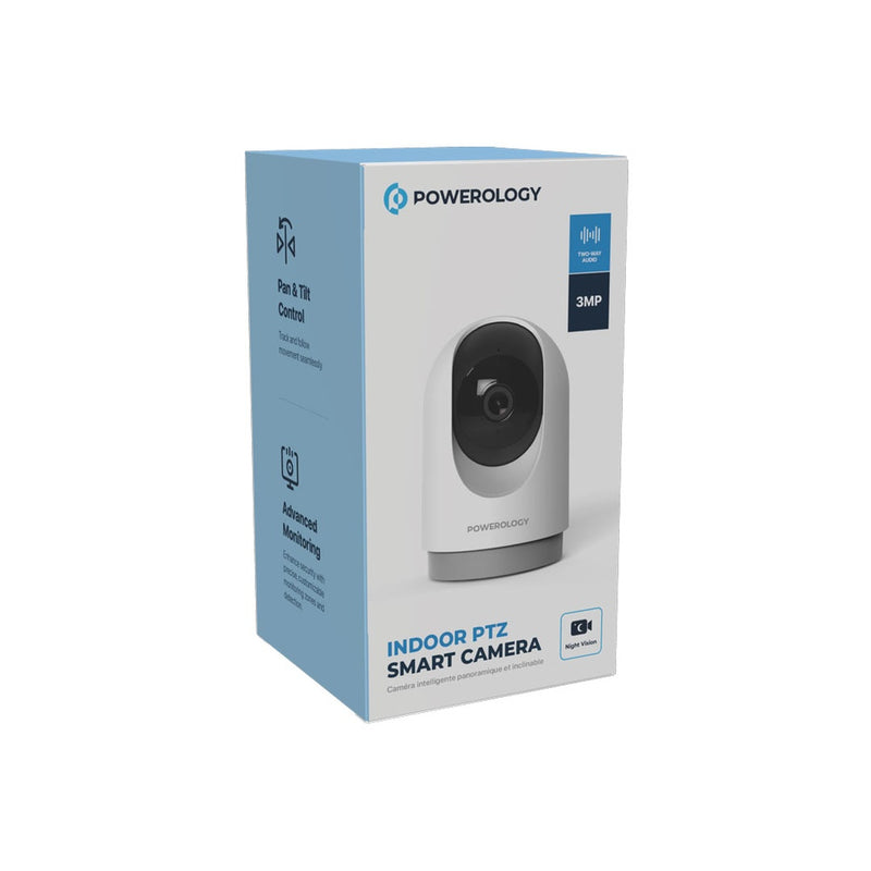 Powerology Indoor PTZ Smart Camera - White - كاميرا داخلية منزلية - باورولوجي - كفالة 12 شهر