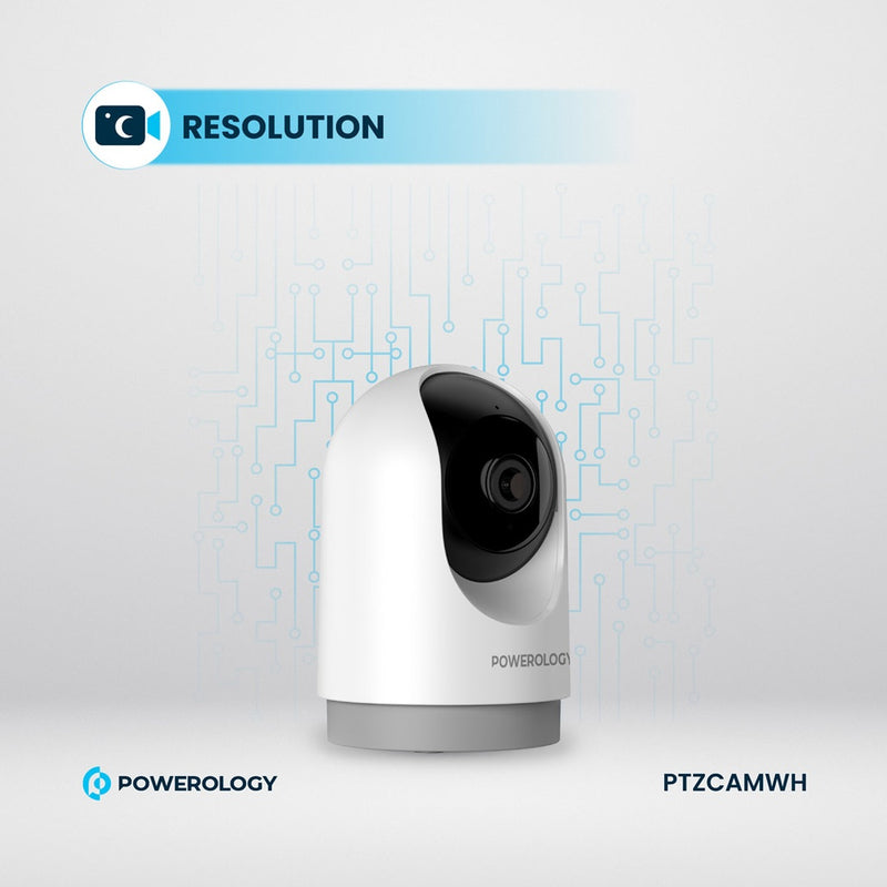 Powerology Indoor PTZ Smart Camera - White - كاميرا داخلية منزلية - باورولوجي - كفالة 12 شهر