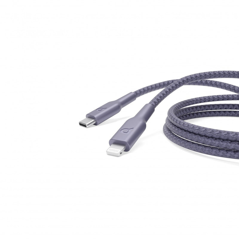 Powerology New Braided Type-C to Lightning Cable 2M PD 60W - Purple [O] - سلك شحن ايفون - تايب سي - باورولوجي - 2 متر - كفالة 24 شهر