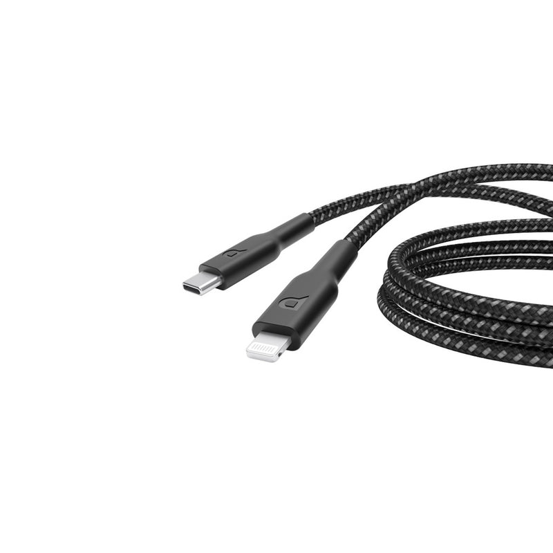 Powerology New Braided Type-C to Lightning Cable 2M PD 60W - Black [O] - سلك شحن ايفون - تايب سي - باورولوجي - 2 متر - كفالة 24 شهر