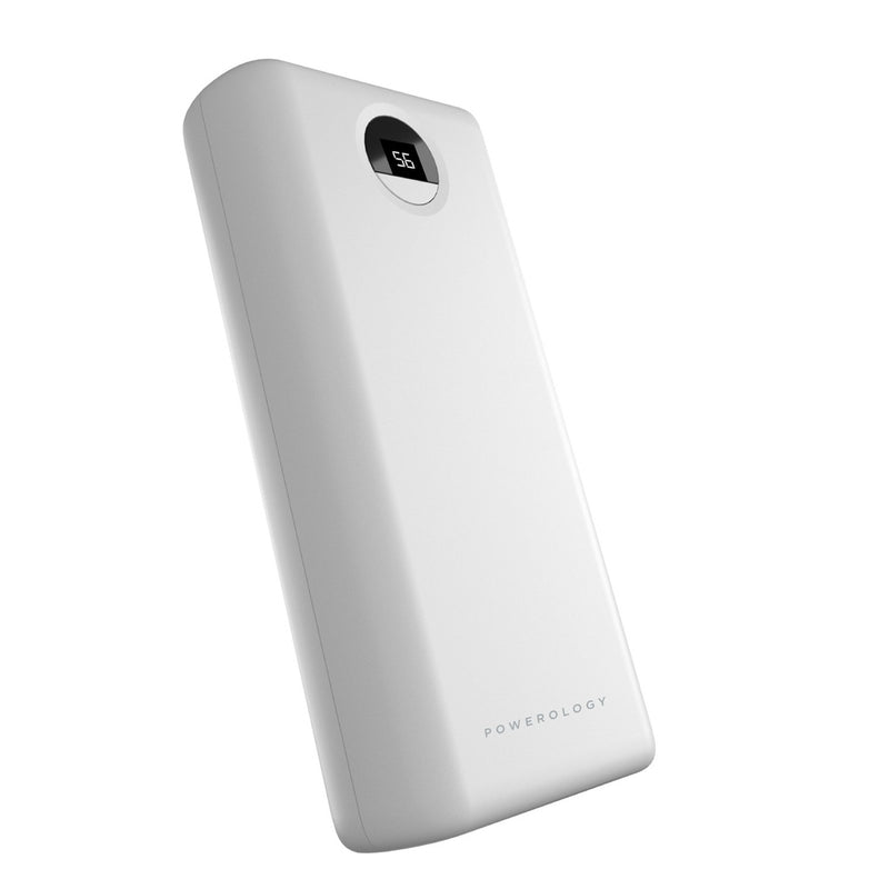 Powerology 30000 mAh High-Capacity Power White [O] بطارية متنقلة - باورولوجي - سعة 30 الف - 3 منافذ للشحن السريع