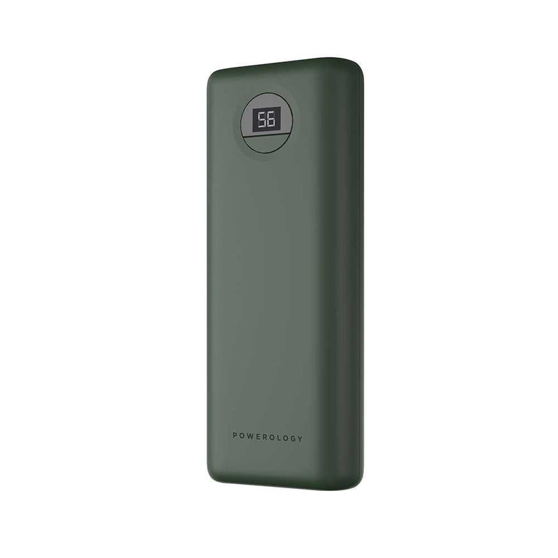 Powerology Compact Power Bank 20000mAh PD 30W Green [O] - بطارية متنقلة سعة 20 الف - شاشة رقمية - قوة 30 واط - باورولوجي - كفالة 24 شهر