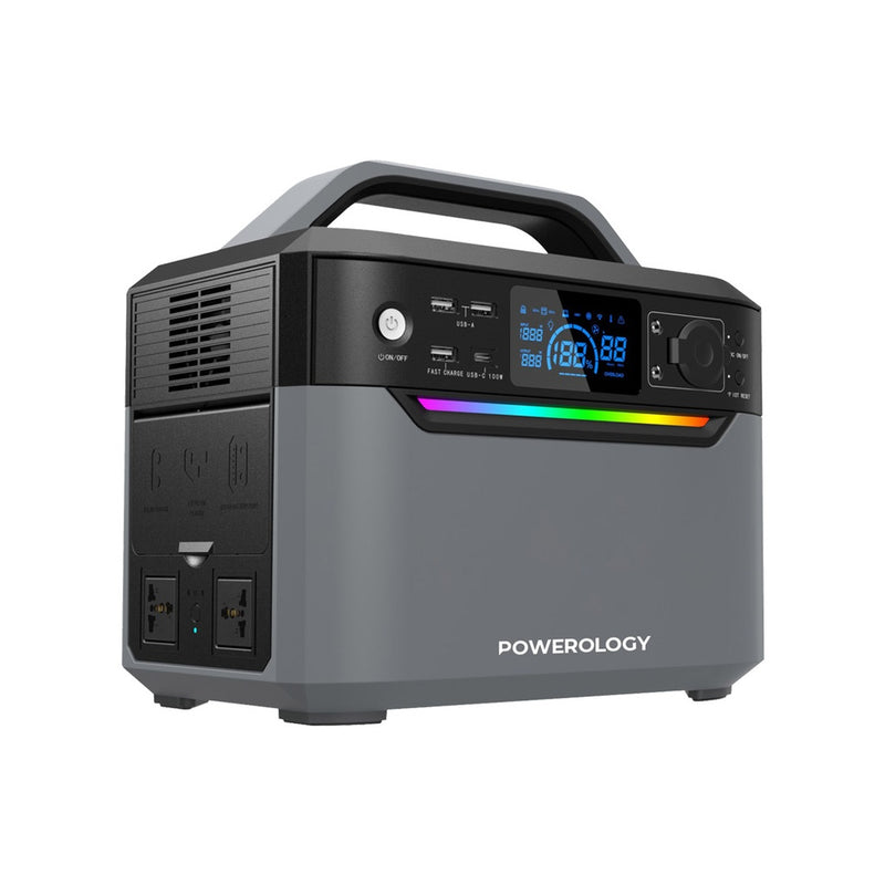 Powerology 120000mAh 600W Dual AC Socket Power Generator [O] - مولد طاقة محمول + بطارية متنقلة - متعدد الاستخدامات بمدخل للطاقة الشمسية