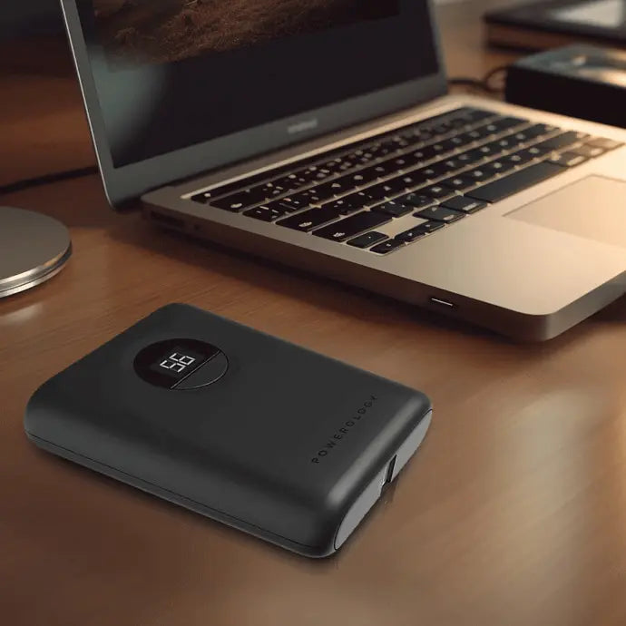 Powerology Ultra-Compact 10000 mAh Fast Charging Power Bank Black [O] - بطارية متنقلة سعة 10 الف - شاشة رقمية - قوة 20 واط - باورولوجي - كفالة 24 شهر