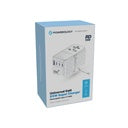 Powerology Universal GaN 85W Super Charger Retractable Type-C Cable White - بلاك حائط شحن دولي - 4 فتحات للشحن - 3 فتحات تايب سي +1 فتحة يو اس بي - قوة 85 واط  مع كيبل تايب سي - كفالة 24 شهر