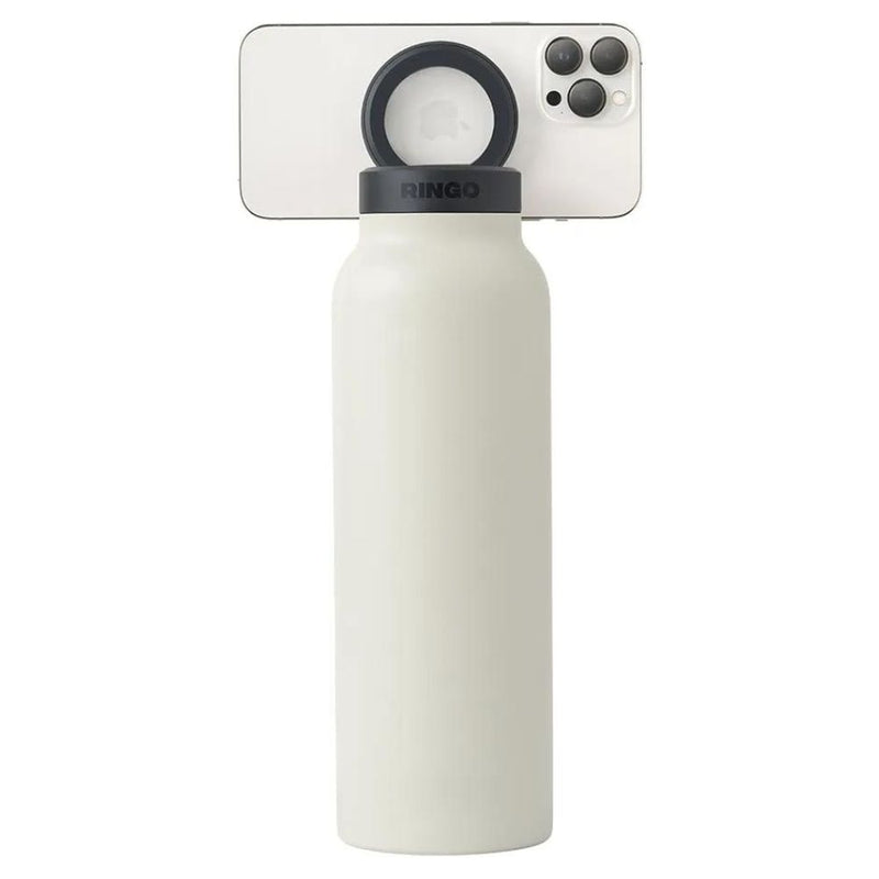 RINGO Water Bottle - 32 OZ/1 Litre - MagSafe Screw Lid / MagSafe Booster Ring (Ivory) [C] - مطارة حافظة للحرارة