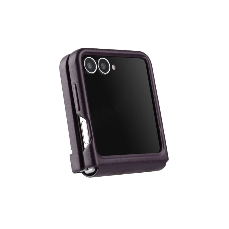 Melkco Origin Series PU Leather Regal Snap Pro Cover Case for Samsung Galaxy Flip 6 - DARK PURPLE [A] - كفر سامسونج  - حماية عالية - اسود