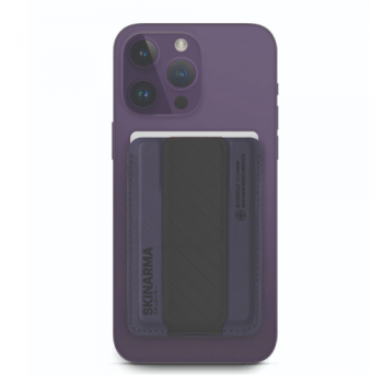 SkinArma Kado Mag-Charge Card Holder With Grip Stand - Purple / Black - مسكة مغناطيس - ماق سيف - وستاند جانبي ورأسي ومحفظة للبطاقات - سكين ارما