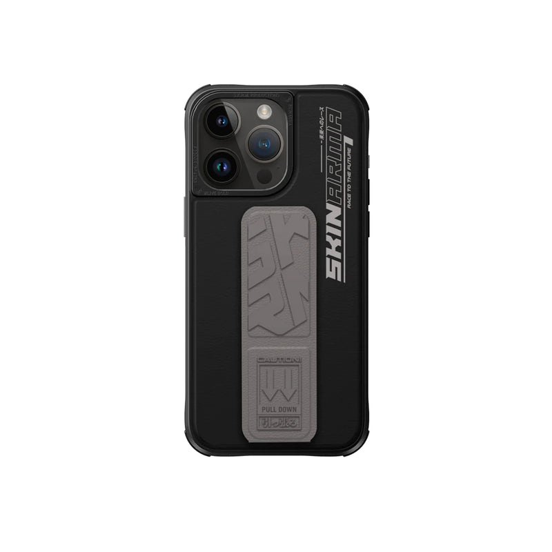 SkinArma Slate Grip-Stand Case for iPhone 15/15 Plus/15 Pro/15 Pro MAX  - Gray -  كفر حماية عالية مع مغناطيس للسيارة - مسكة ستاند بالطول والعرض