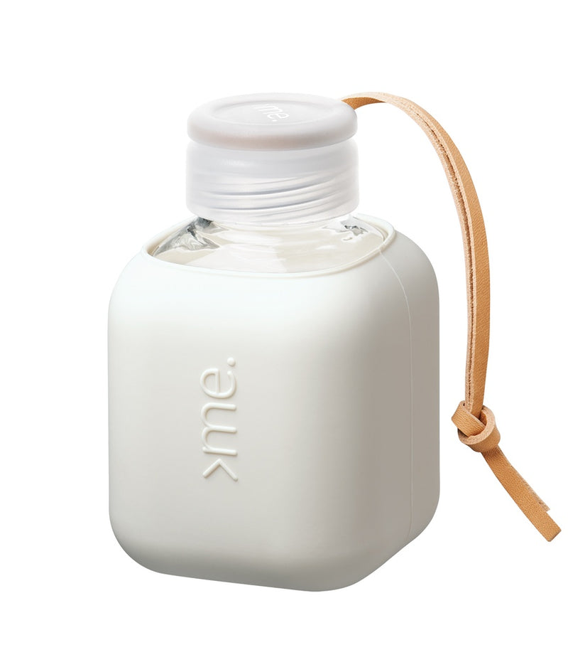 Squireme Y2 Glass Bottle with Silicone Sleeve 370 ml (White Dove)[C] - مطارة حافظه للحرارة والبرودة