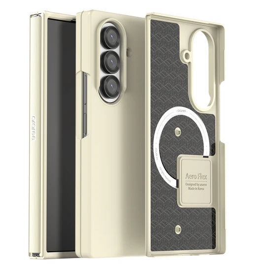 Samsung Z Fold7 Araree Aero Flex Magsafe Case - Cream [BU] - كفر سامسونج  - حماية عالية - ماغ سيف - ابيض كريمي