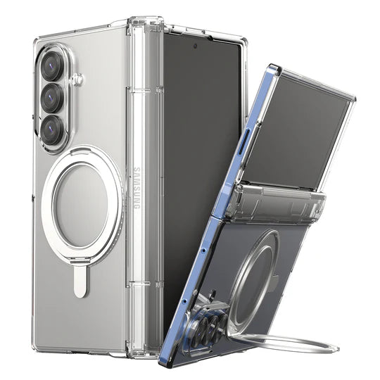 Samsung Z Fold7 Araree Nukin 360 Magsafe Stand Case - Clear [BU] - كفر سامسونج  - حماية عالية - ماغ سيف - ستاند ماغ سيف دوران 360 درجه - شفاف